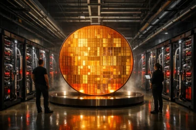 Meta chip AI in un data center avanzato che mostra il controllo dell’intero stack tecnologico