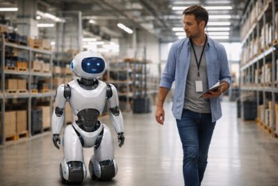 physical AI umana in un robot che anticipa movimento e stress di una persona