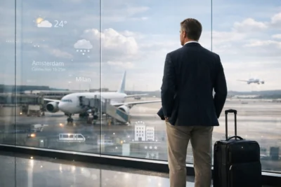 copilota AI viaggio che simula itinerari e riprogramma un viaggio in tempo reale